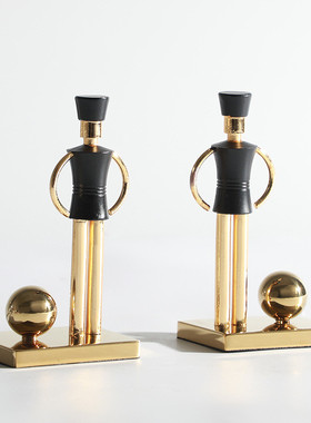 热销摆设轻奢家居小丑人物书挡摆件书房客厅书架装饰品电镀金属小