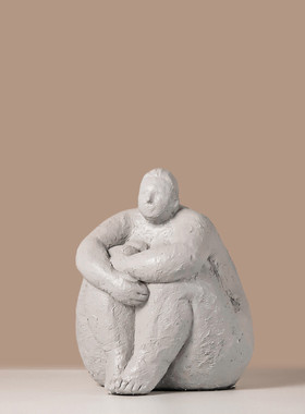 北欧胖女人摆件玄关客厅书柜家居电视柜样板房饰品抽象树脂工艺品