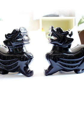 厂家批发黑曜石貔貅摆件家居装饰工艺品手工雕刻创意批发工艺品