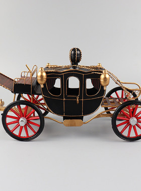 热销装饰摆件宫庭皇家马车模型铁艺怀旧工艺品老式客厅橱窗柜收藏