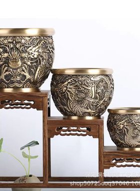 厂家批发 二龙吸米缸 铜缸 龙纹缸  龙缸 量大价优 家用铜摆件