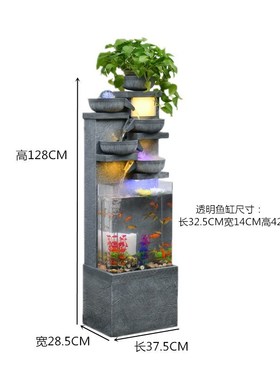 现代简约流水摆件客厅装饰鱼缸家居公司景观办公室水景喷泉加湿器