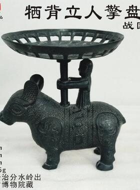 仿古青铜器西周逨盘来盘铭文沃盥礼器婚汉礼仪道具家居摆件聚宝盆