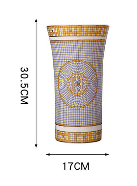欧式陶瓷花瓶摆件高档插画客厅电视柜家居花瓶轻奢干花装饰花瓶