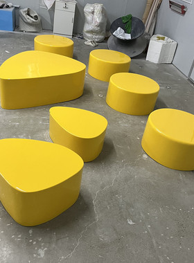 玻璃钢休闲座椅雕塑纯色异形装饰摆件凳公共景观树池座户外现货