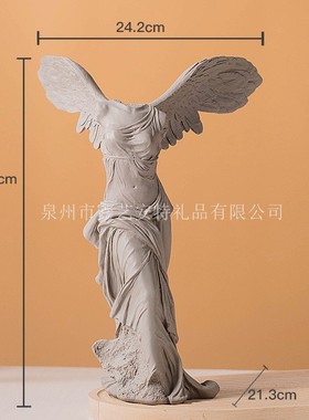 北欧古希腊胜利女神雕像摆件装饰创意萨莫色雷斯人物雕塑树脂桌面