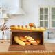 Dust-proof countertop solid wood bread storage box Simple square bread donut storage box Wooden kitchen box