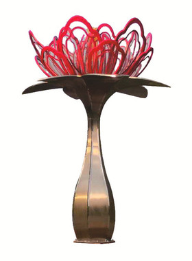 景观小品金属城市地标铁艺花卉工艺品公园广场金属几何花创意雕塑