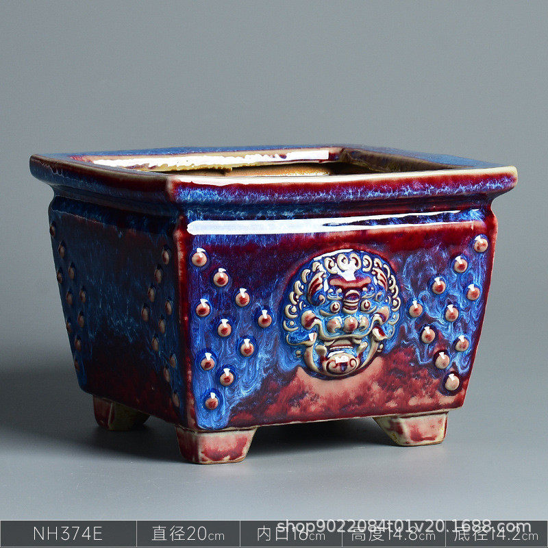 君子兰花盆室内仿古陶瓷兰花盆景盆栽专用蝴蝶兰桌面造景创意钧窑,淘宝优惠券,粉丝福利购,淘宝优惠卷