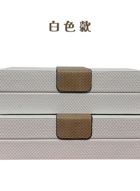 首饰收纳盒2022新款样板房皮质工艺新中式家居装饰高档摆件高级感