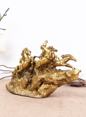 杨铜记工艺品用品家居办公室摆件铜铜马摆件八马
