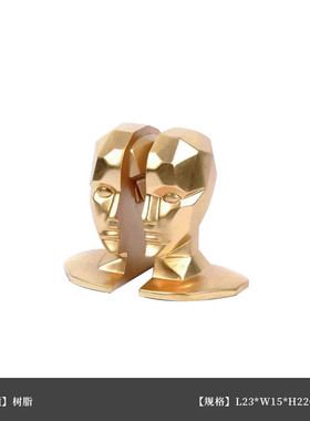 新古典欧式人头树脂人物摆件别墅家居软装现代样板房书档书靠饰品