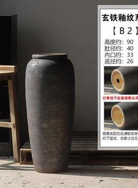 民宿手工陶瓷复古茶楼陶罐酒店粗落地花瓶庭院荷花缸坛子日式摆件