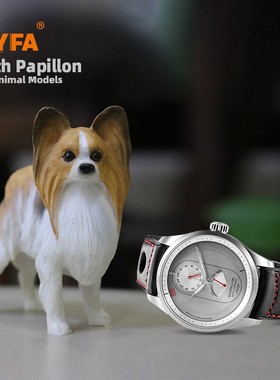 热销迷你狗蝴蝶犬模型仿真蝶耳犬摆件巴比伦家居摆件