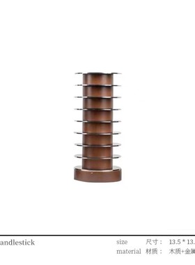 现代轻奢烛台金属实木层叠花器样板间家居售楼部客厅展厅玄关摆件