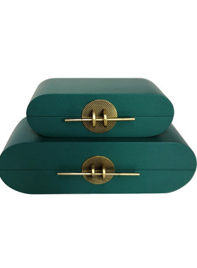 热销家居玄关新中式样板房间首饰盒摆件木质收纳盒酒店酒柜饰品软