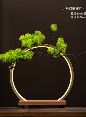 新中式底座圈led灯发光酒架白酒红酒洋酒展示品鉴会桌面摆件酒会