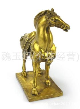 铜马摆件精工纯铜唐马居底座十二生肖马家站办公室工艺品开业礼品