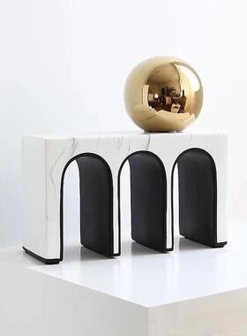 设计师款饰品艺术拱门树脂摆件北欧现代简约创意书房样板间几何