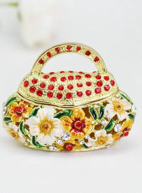 金属工艺品珐琅彩手工艺小创意摆件镂空家居花苞装饰饰品收纳盒