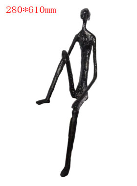 北欧人坐姿抽象人物雕塑摆件样板房售楼部客厅玄关创意家居工艺品