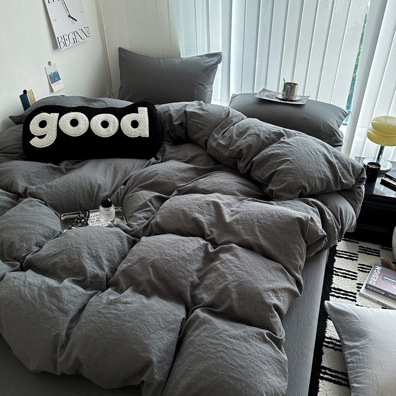 简约超柔水洗棉床上四件套床单款被套学生宿舍纯色单人三件套批发,淘宝优惠券,粉丝福利购,淘宝优惠卷