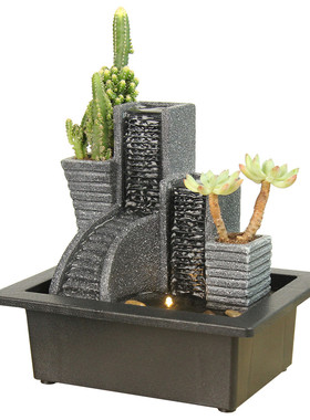 热卖迷你盆栽流水树脂创意桌面家居室内流水装饰摆件客厅玄关