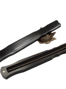 精致黑檀木整料古琴卧工艺品线香盒香道用具配防火棉礼品香炉批发