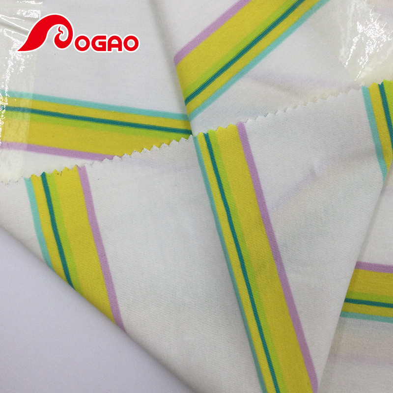 条纹布料32支棉+40D氨纶高路间拉架平纹布工厂现货恤衫面料 - 图0