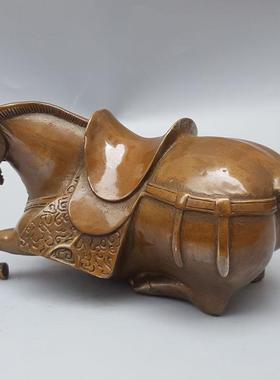 纯铜马动物金属工艺品汉马居家铜摆件仿古收藏