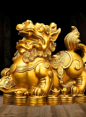 星尚之黄铜貔貅铜貔貅摆件如意貔貅店铺开业饰品工艺品办公室摆件