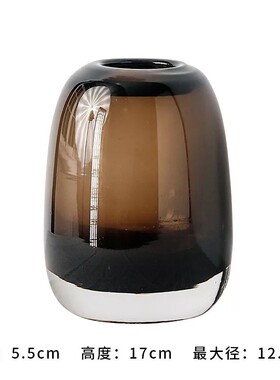 北欧厚实彩色玻璃ins瓶桌面一枝花花瓶香薰小口软装轻奢家居摆件