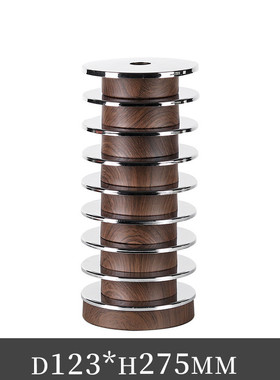轻奢烛台圆形层叠花器样板间家居售楼部客厅展厅极简木纹花瓶摆件