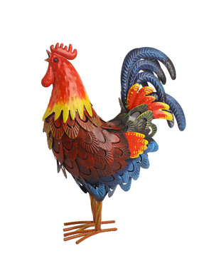 欧式铁艺创意家居摆件模型庭院家禽公鸡户外金属工艺礼品