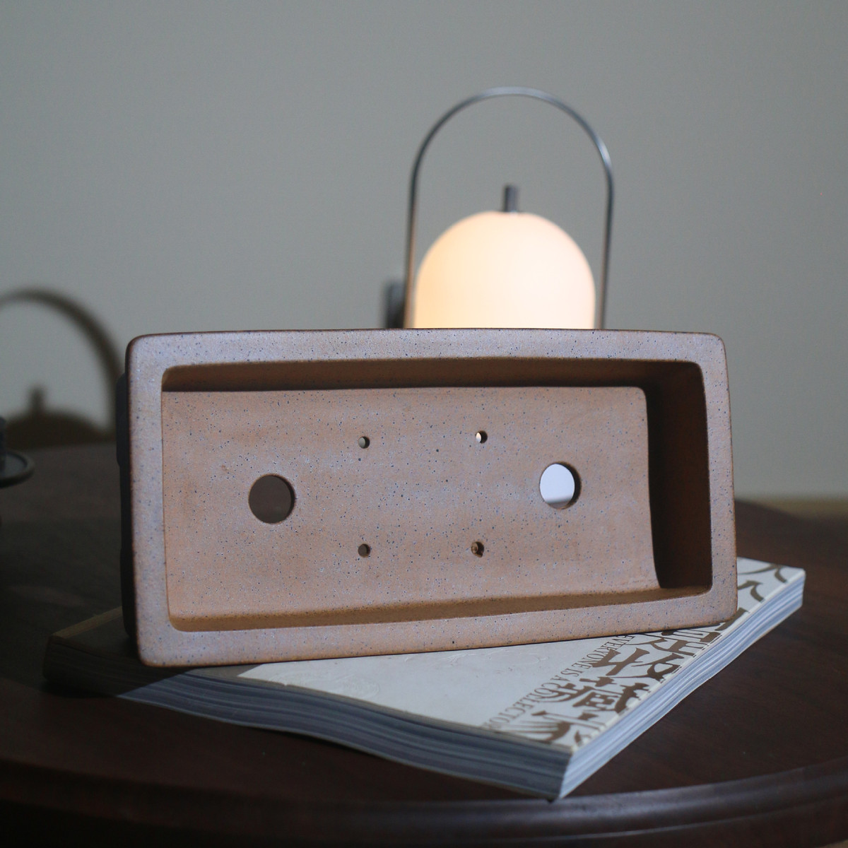 热销紫砂花盆唯珍柴降长方形马槽盆开窗面奎面柴烧段泥烧坡泥手工 - 图0