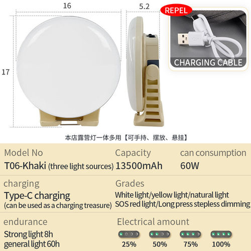 悬挂户外露营灯led充电照明灯超长续航无线灯应急灯野营移动 - 图1
