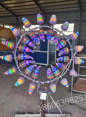 热销异形304不锈钢风吹电力雕塑雕塑版灯光风动雕塑景区海边七彩