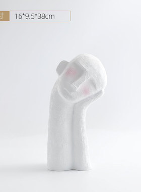 现代艺术渐变条纹装置抽象线条人物雕塑摆件酒店餐厅橱窗软装搭配