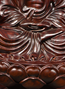 黑檀木雕如来佛祖摆件实木释迦摩尼佛像三宝佛药师佛居家供奉平安