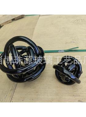 琉璃工艺品淄博博山手工琉璃麻团 琉璃线团家居桌面轻奢摆件工厂