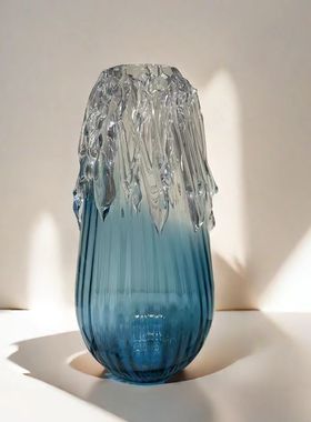 手工琉璃艺术花瓶摆件插花感样板间会议室水培插花高级装器饰