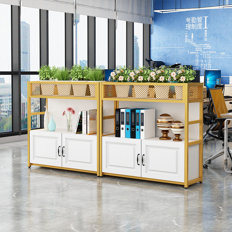 办公室花槽柜屏风隔断柜桌边矮柜文件柜铁艺花架储物柜区域矮隔断,淘宝优惠券,粉丝福利购,淘宝优惠卷