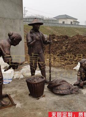 厂家直供农耕人物铜雕景区铜雕塑民俗文化商业街雕像公园广场铜雕