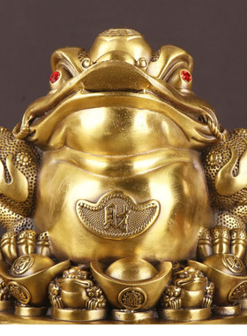 杨铜记 铜金蟾  蟾金蟾 摆件厂家批发 财源滚滚铜聚宝盆