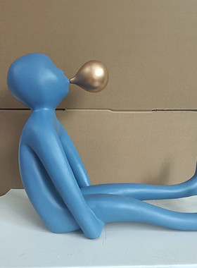 酒店售楼处大堂创意吹泡泡大型雕塑卡通人物摆件现代样板间艺术品