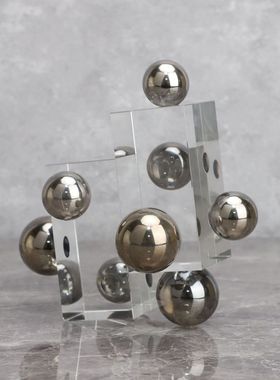 现代简约家居狗水晶堆积怪球水晶样板售楼部水晶书房软装饰品摆件