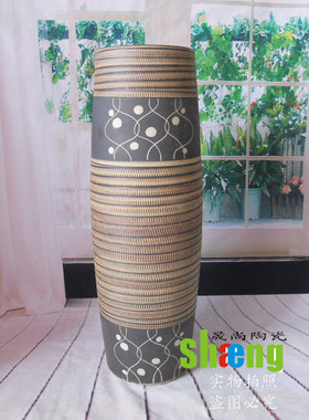 陶瓷花瓶家居饰品落地花瓶古典工艺品新中式仿古摆件干花瓶玄关