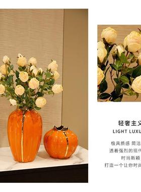 热销轻奢花艺创意客厅干花插花陶瓷花瓶摆件现代玄关电视柜餐桌装