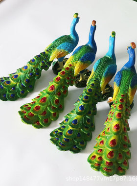 树脂玻璃钢动物雕塑工艺品创意装饰庭院草坪花园仿真孔雀摆件落地