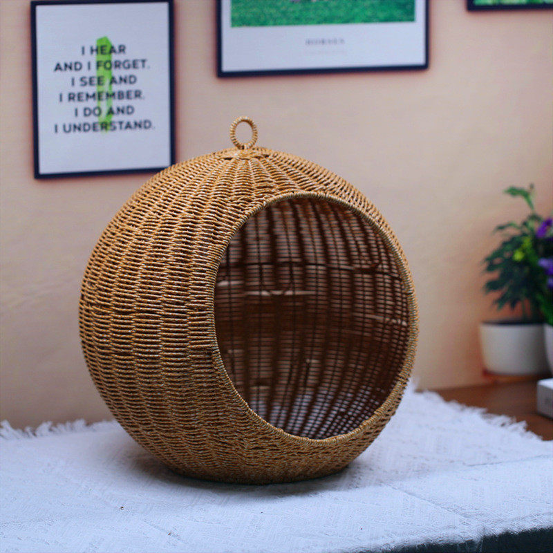 热销藤编厂家直销宠物窝透气易清洗猫窝狗窝装饰桌面摆件大型收纳,淘宝优惠券,粉丝福利购,淘宝优惠卷